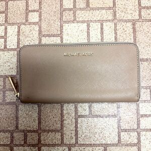 Michael Kors Beige Zip-Around Wallet
